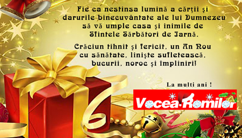 “Vocea Romilor” urează tuturor un Crăciun fericit şi un An Nou prosper şi plin de bucurii