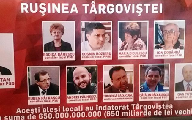 Executivul Primăriei Târgovişte şi câţiva consilieri, atacaţi de flyere denigratoare răspândite în tot oraşul. “A început campania electorală”