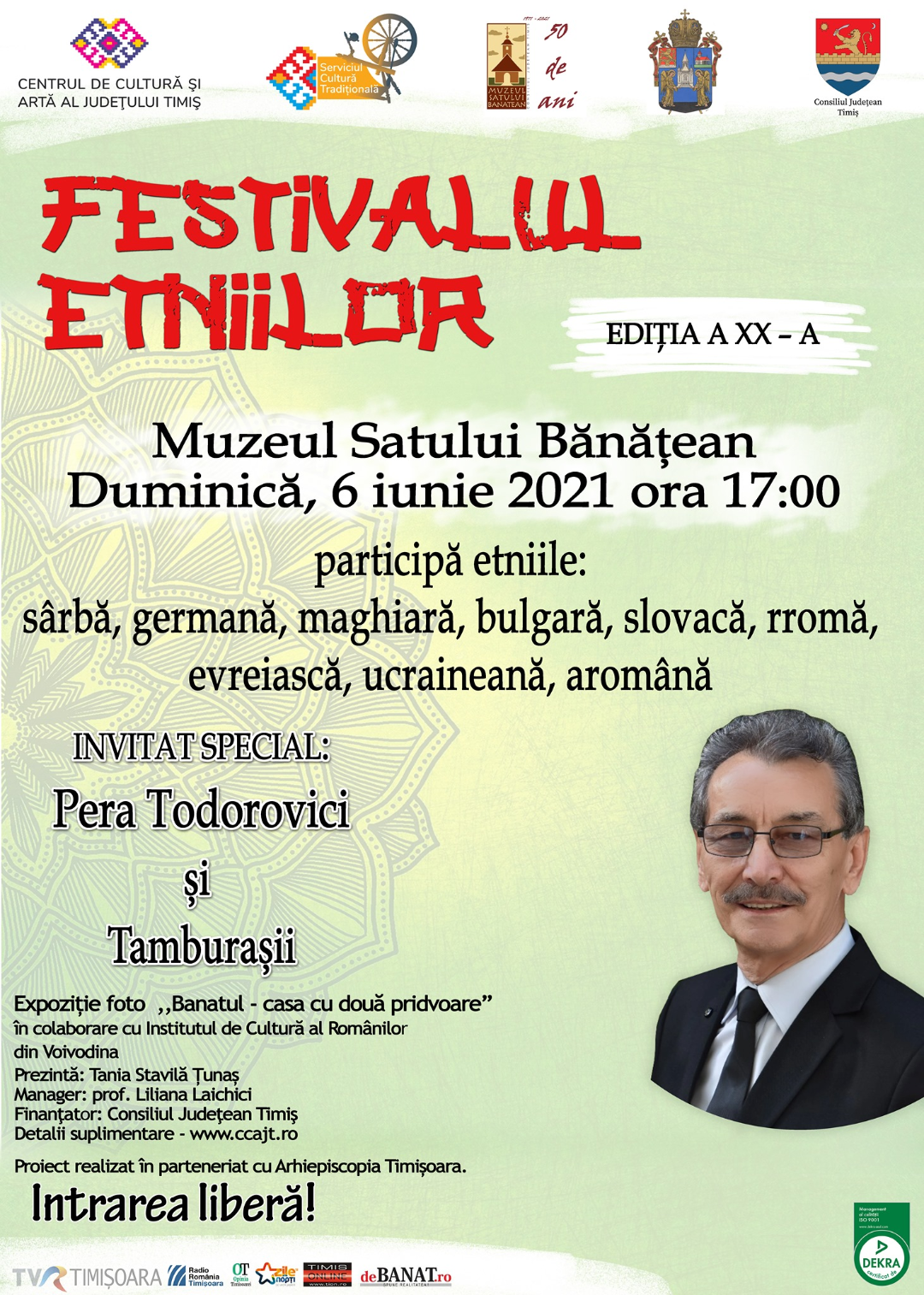 Festivalul Etniilor, cu dansuri și expoziție foto. La Muzeul Satului Bănățean