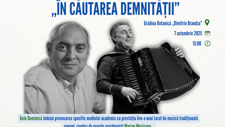 Cursul universitar cu taraf „În căutarea demnității” ajunge la Grădina Botanică „Dimitrie Brandza” a Universității din București pe 7 octombrie 2025